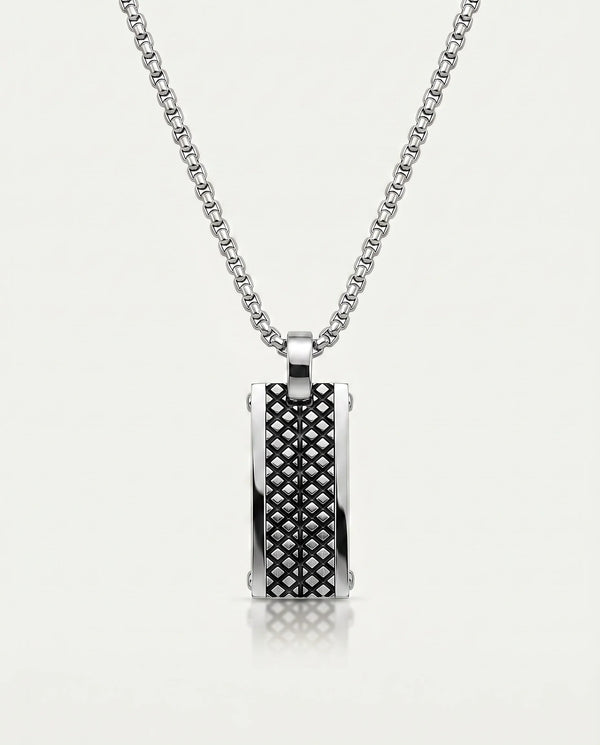 men's stainless steel modern dog tag pendant