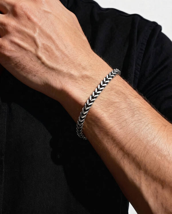 Close-up of Franco bracelet links