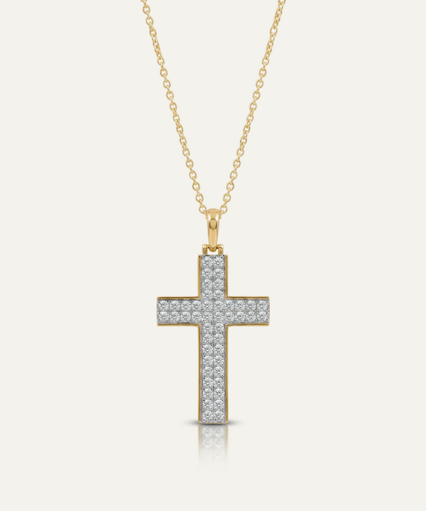 men's 2.49 CTW lab-grown diamond cross pendant