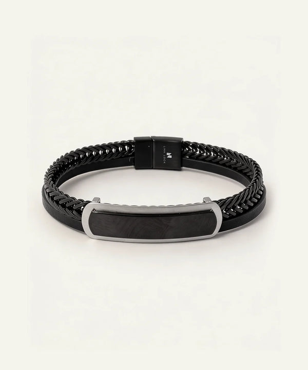 Men's triple band leather bracelet by