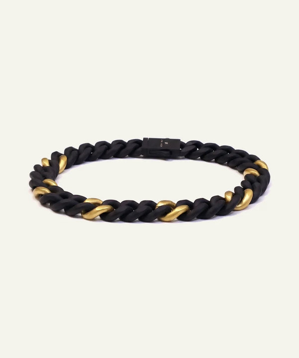 men's two-tone stainless steel curb chain bracelet