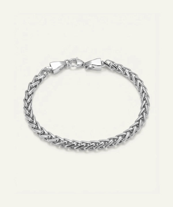men's stainless steel wheat chain bracelet