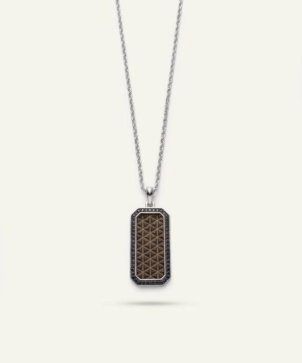 Silver men's dog tag pendant from Valliani Jewelers