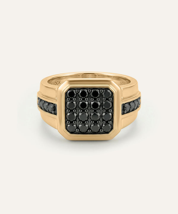 Black Treated Diamond Two-toned Ring