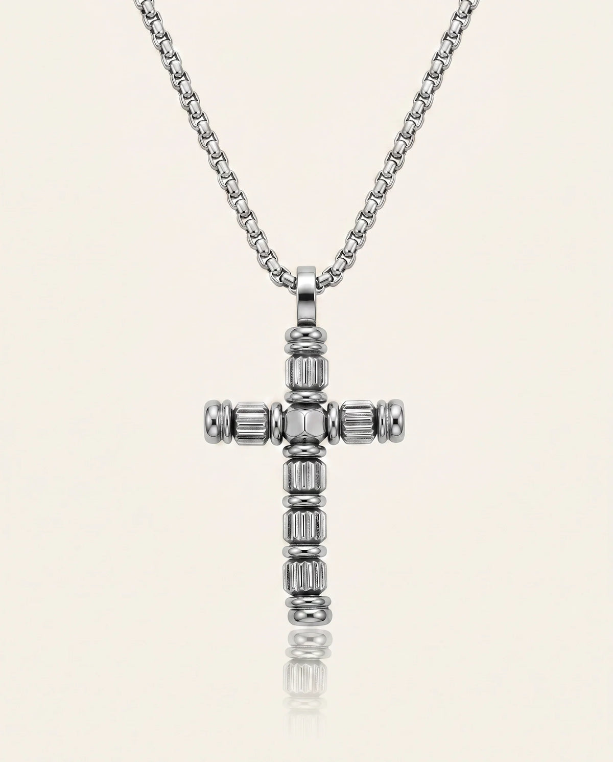 men's stainless steel cable cross pendant
