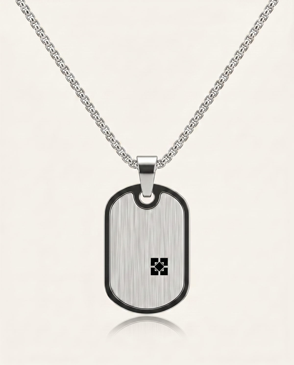 men's stainless steel classic dog tag pendant