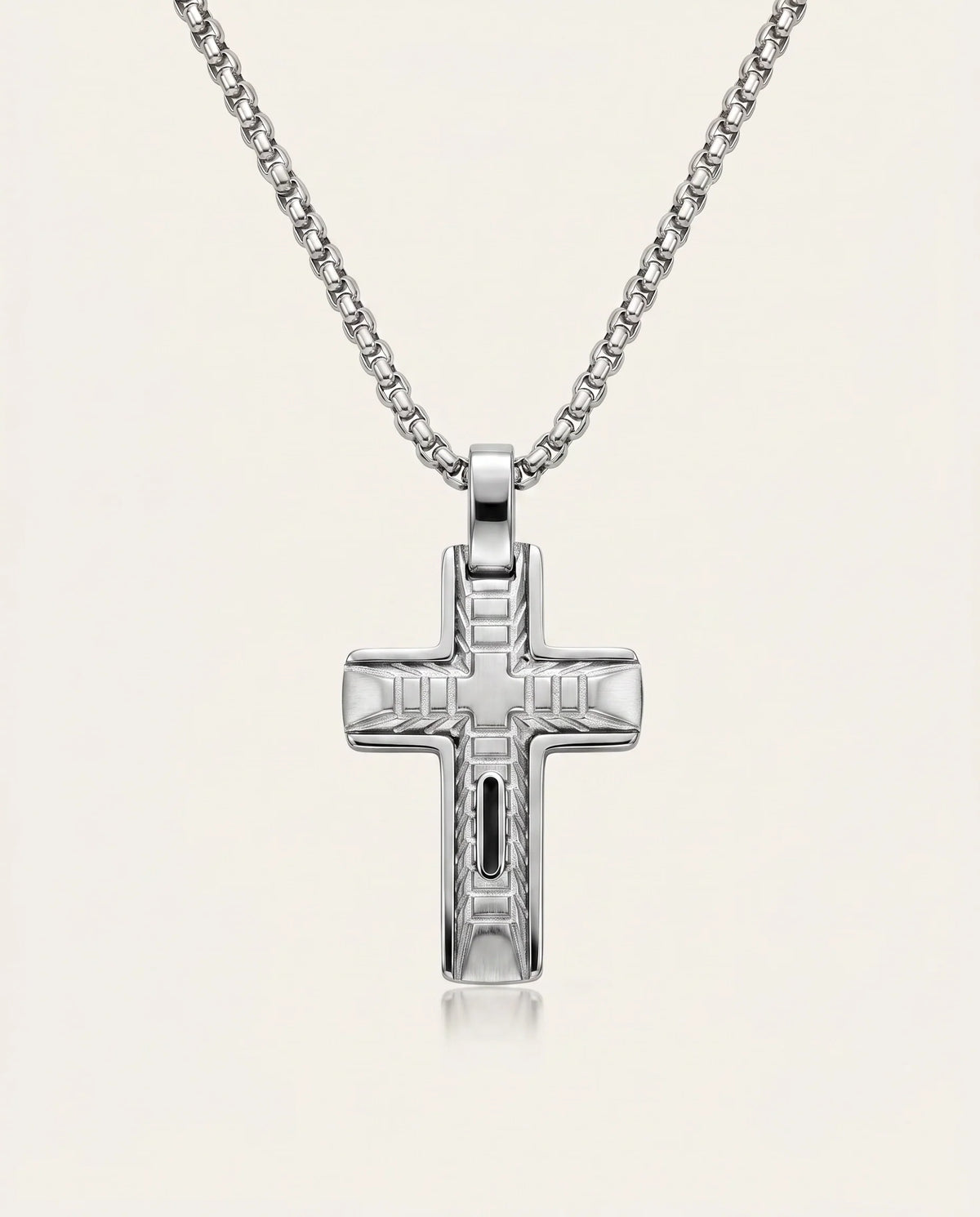 men's stainless steel classic cross pendant