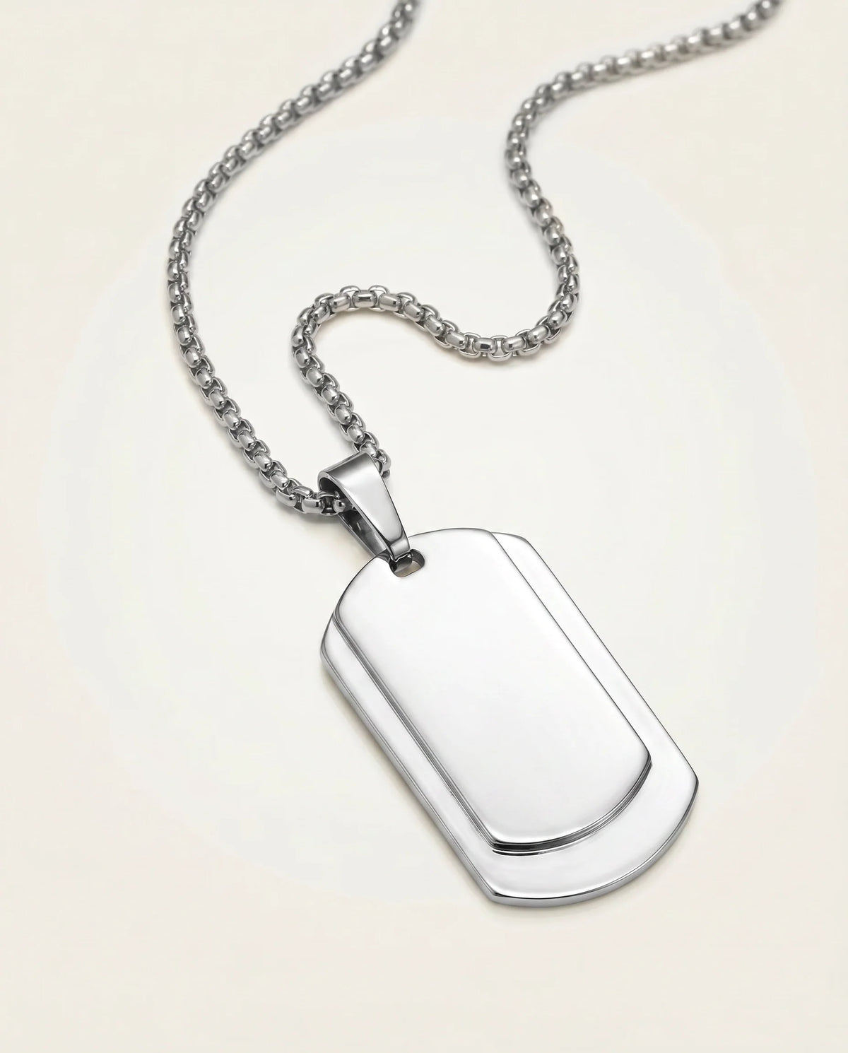 men's dog tag pendant from Valliani Jewelers