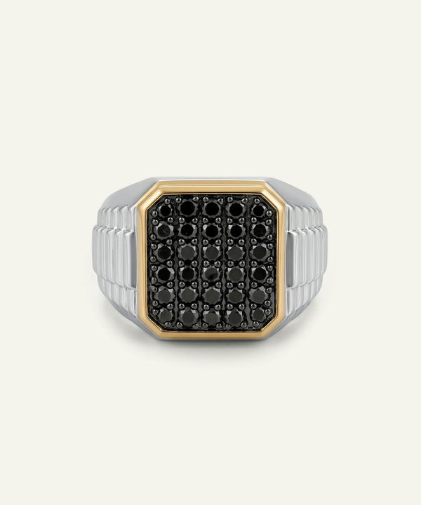 Black Treated Diamond Two-toned Ring