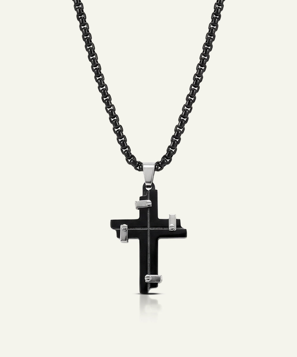 Men's stainless steel cross pendant by