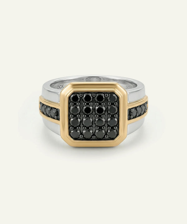 Black Treated Diamond Two-toned Ring