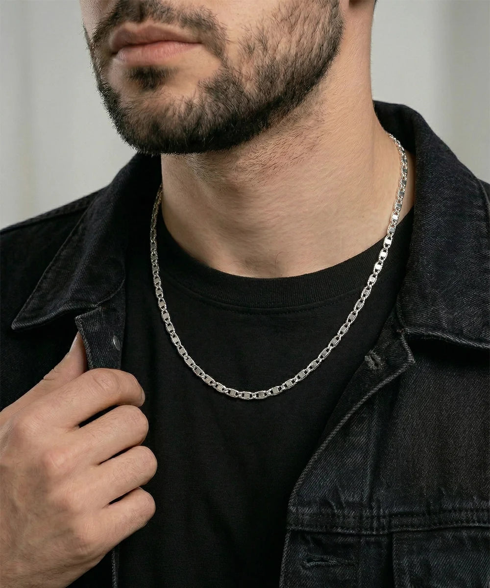 Men's silver Valentino chain with lobster clasp