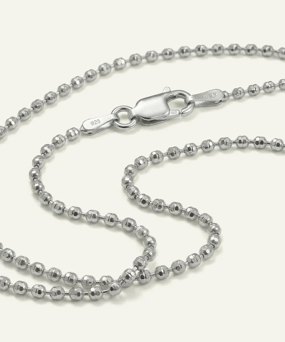 Men's 16-inch sterling silver beads chain by
