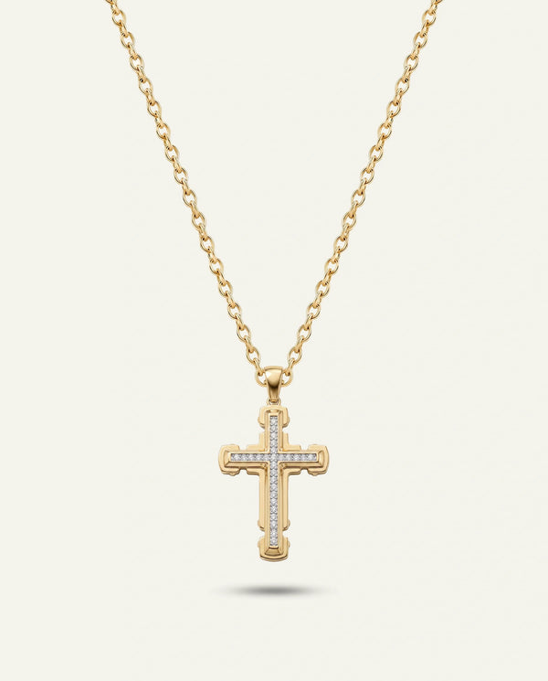 Silver Lab-grown Diamond Cross Pendant