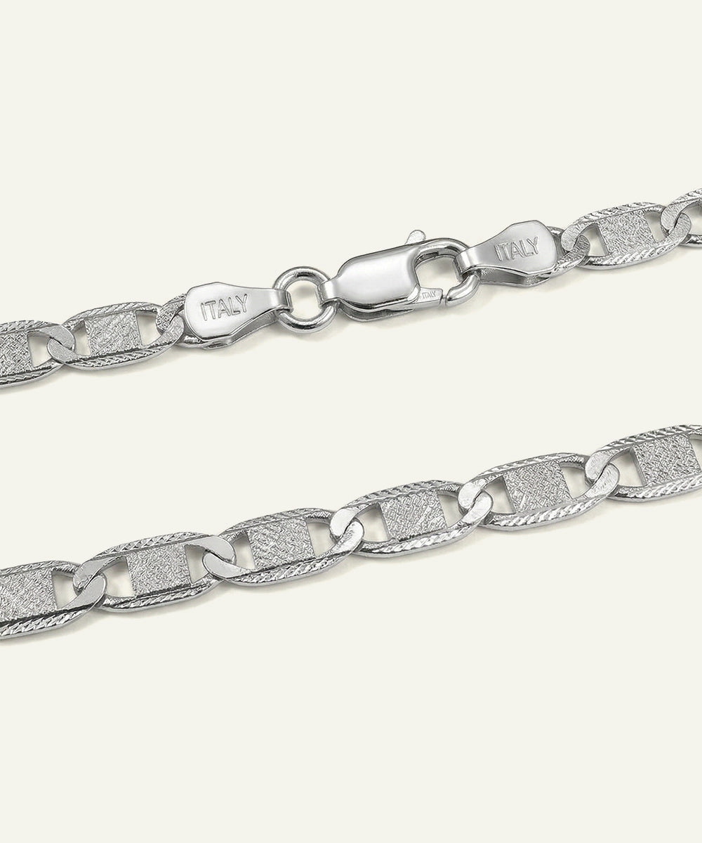 Men's sterling silver Valentino chain with lobster clasp