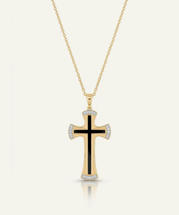 Silver Lab-grown Diamond Cross Pendant