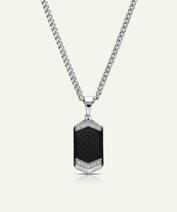 Cubic Zirconia Dog Tag Pendant