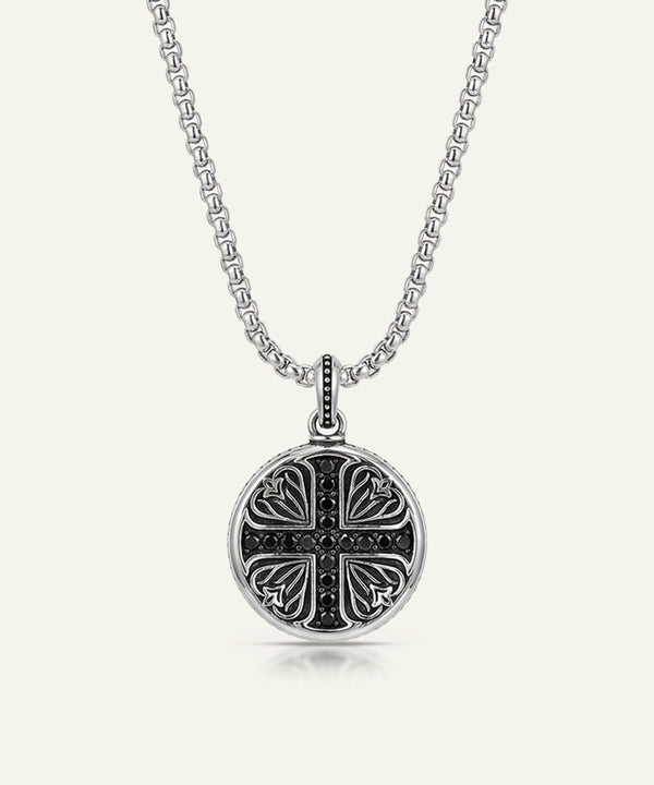 Cubic Zirconia Medallion Cross Pendant