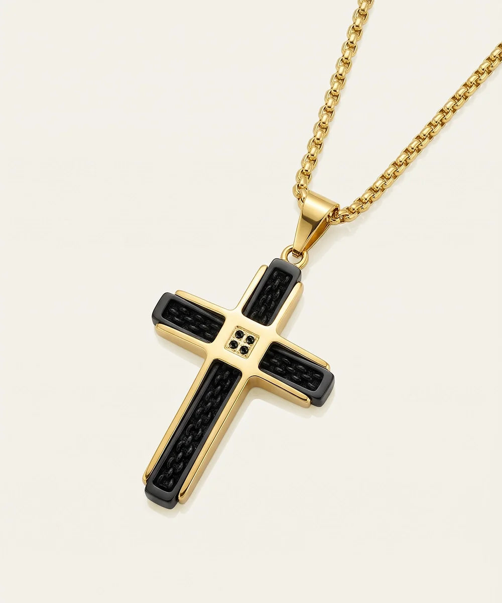men's black cross pendant from Valliani Jewelers