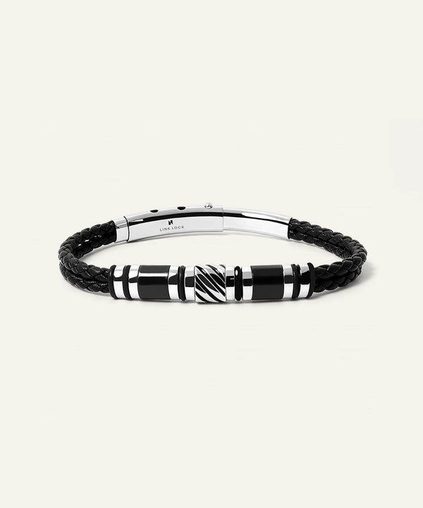 2-Row Knitted Leather Bracelet