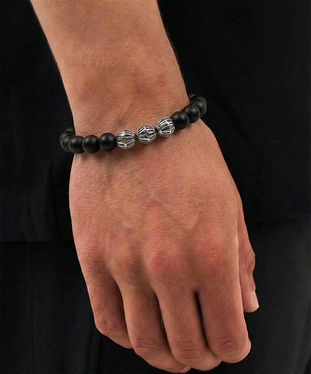 Close-up of lion head bracelet