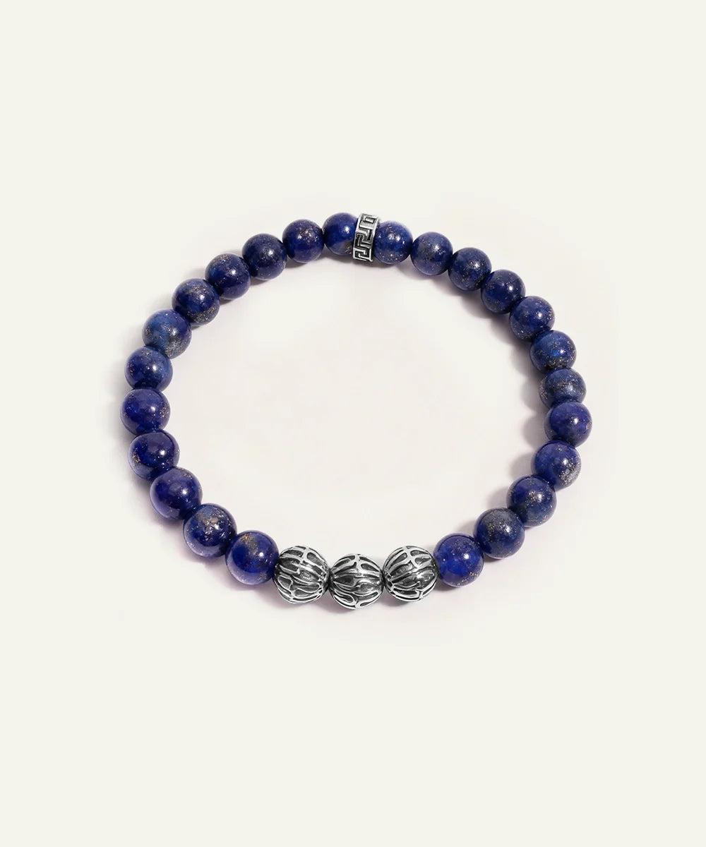 Men's blue gemstone bead bracelet from Valliani Jewelers