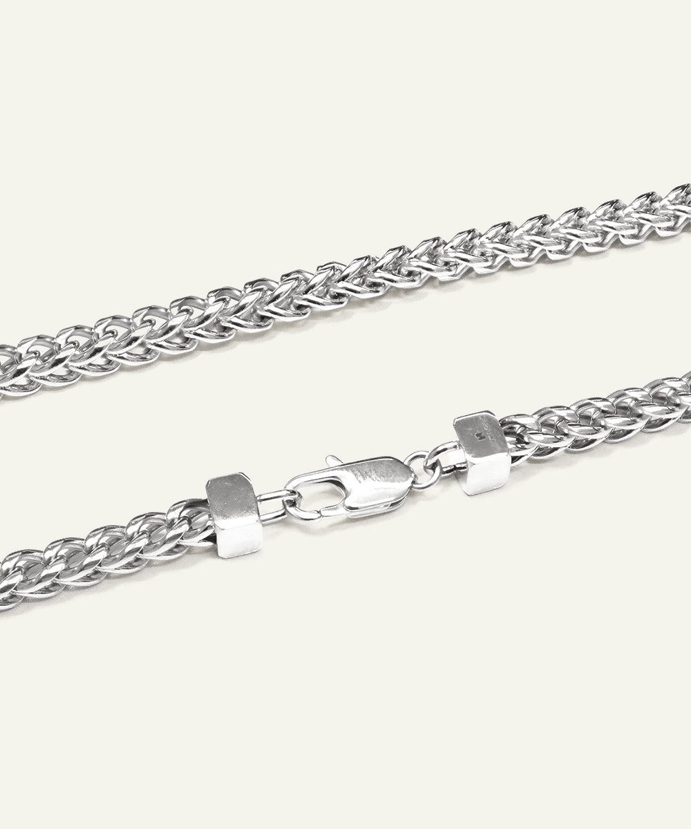Men's stainless steel curb chain with two-tone finish