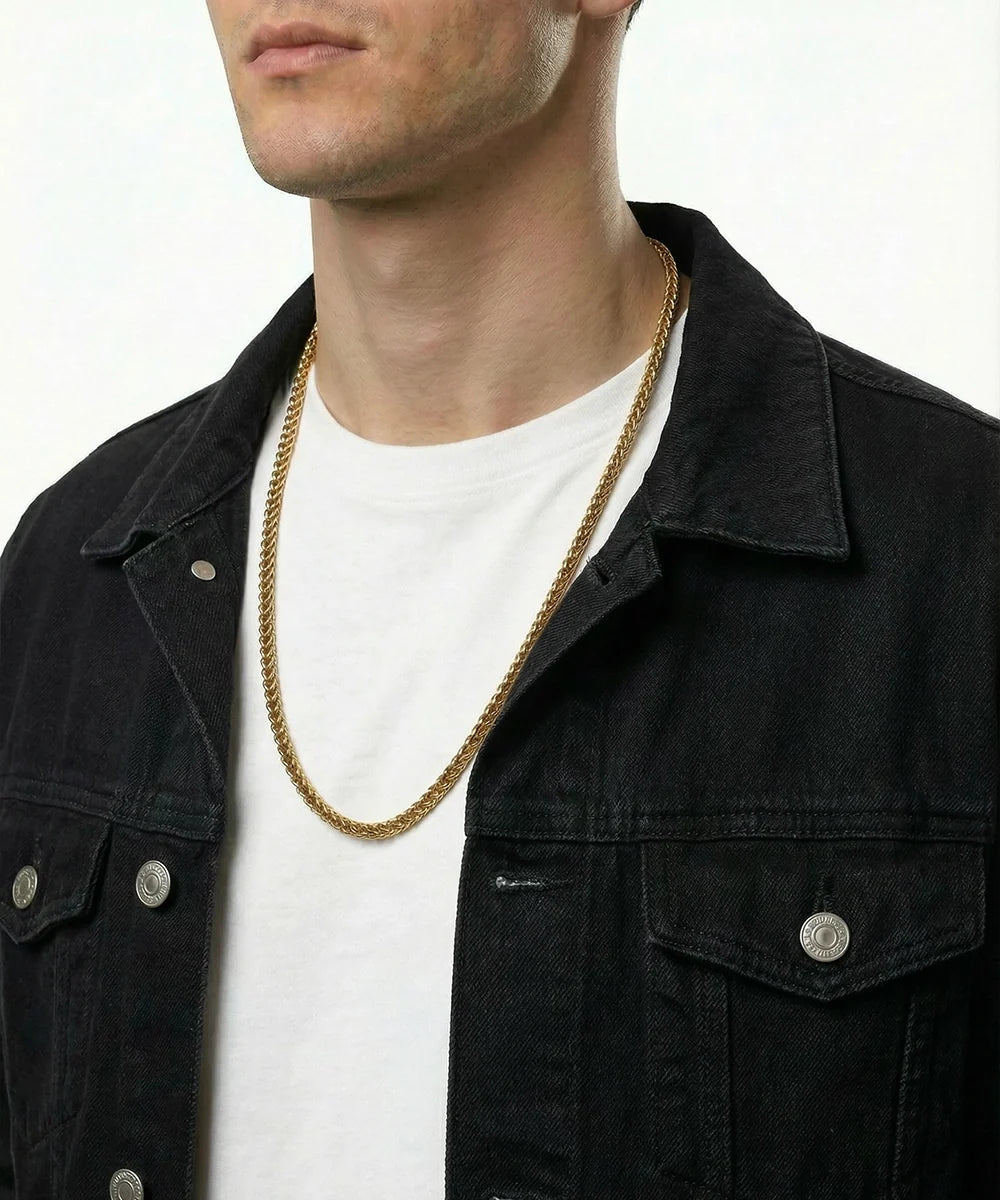 Men's stainless steel Franco chain necklace