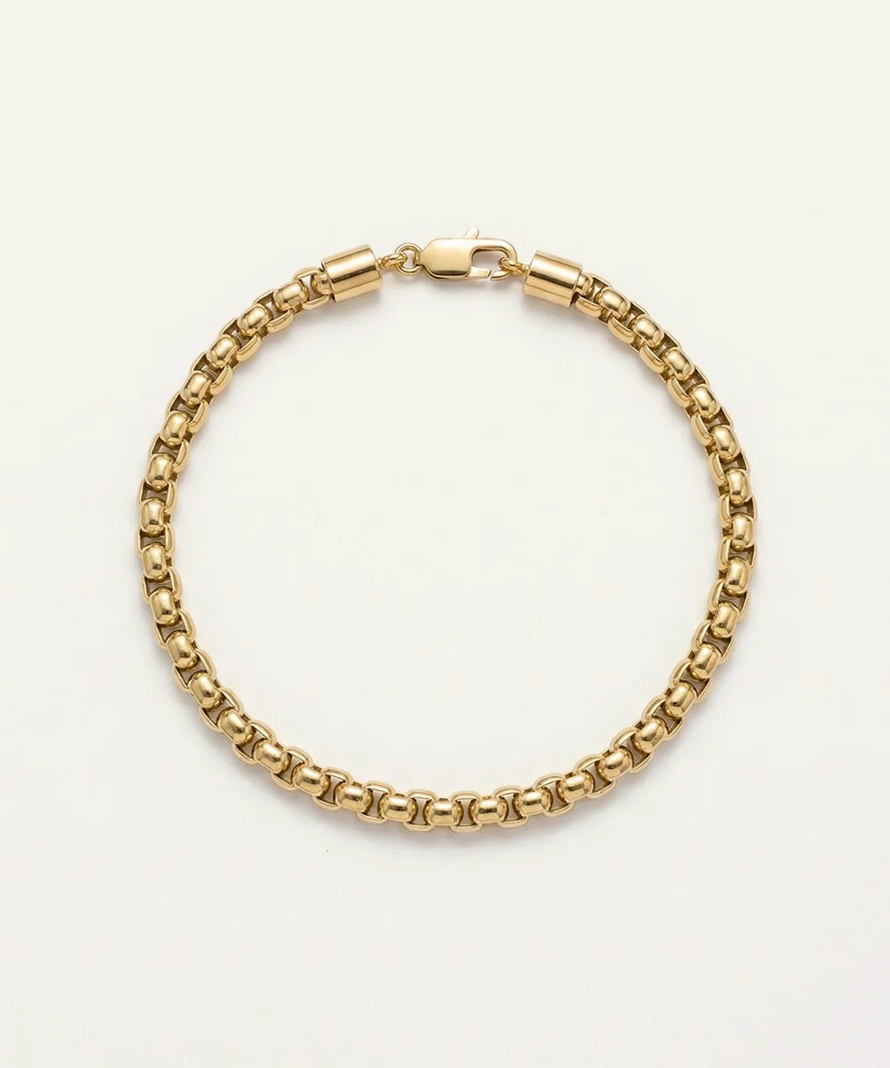 men's stainless steel box link bracelet