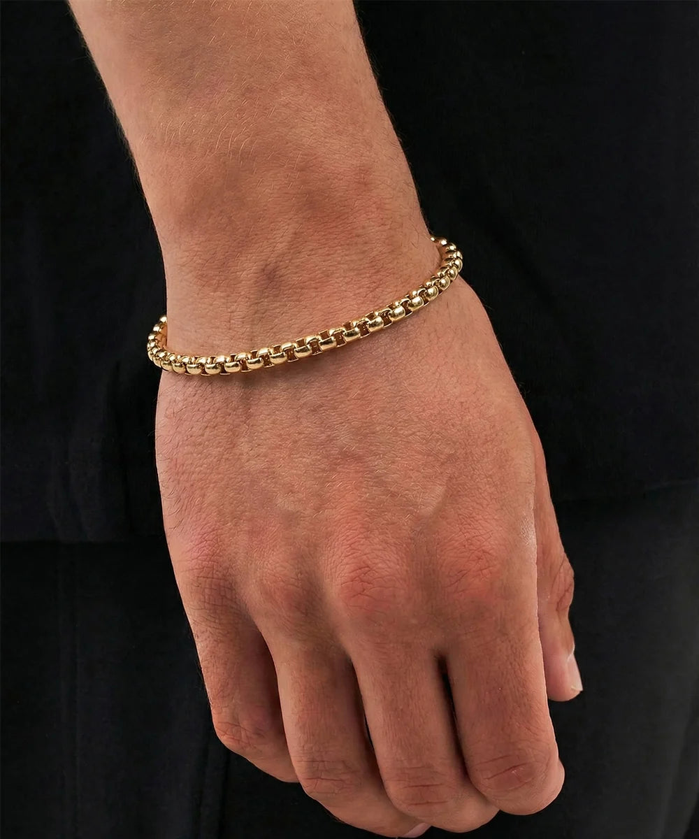 Men's 8.5-inch box link bracelet by
