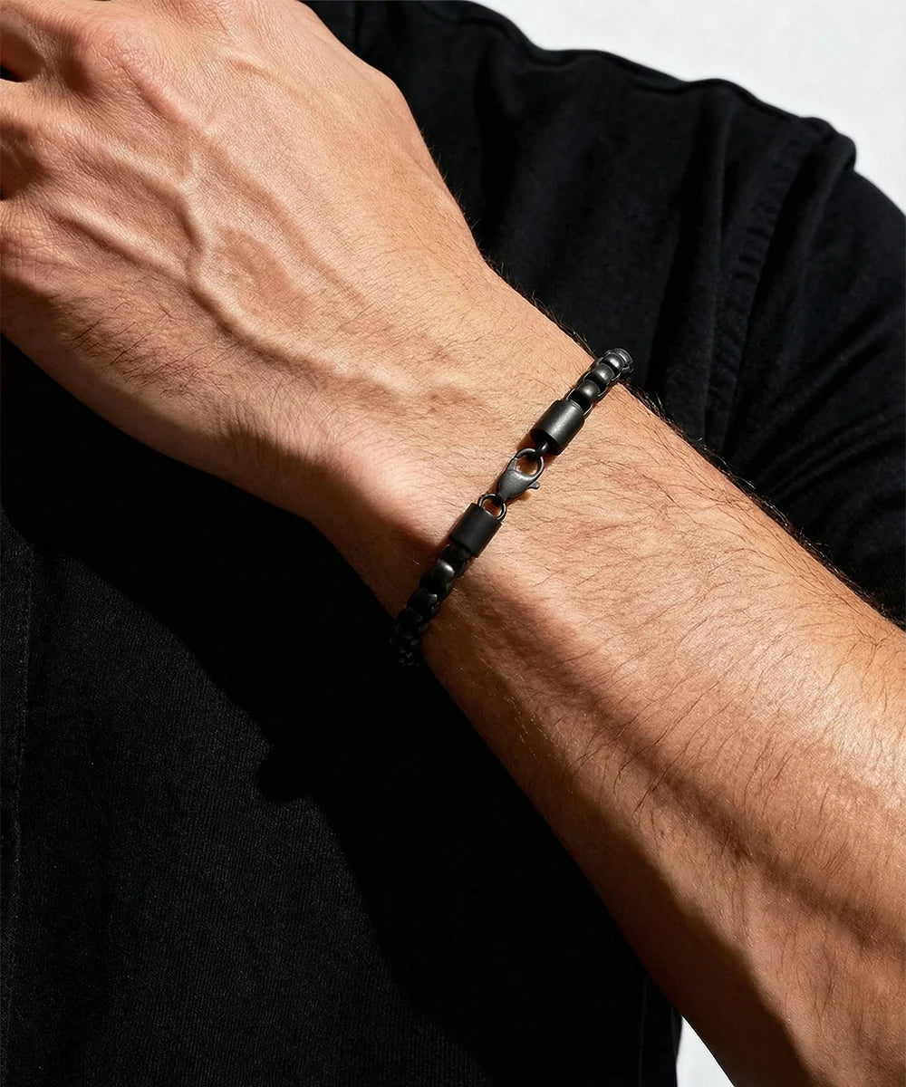 Men's 8.5-inch box link bracelet by