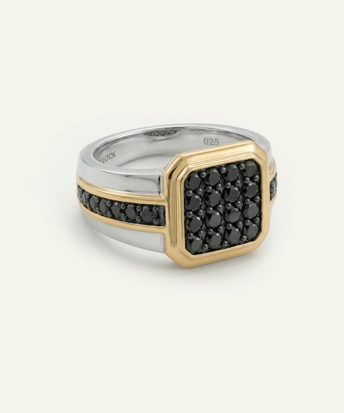 Men's black diamond statement ring from Valliani Jewelers