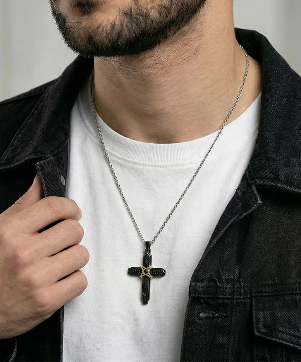 Black Treated Diamond Cross Pendant