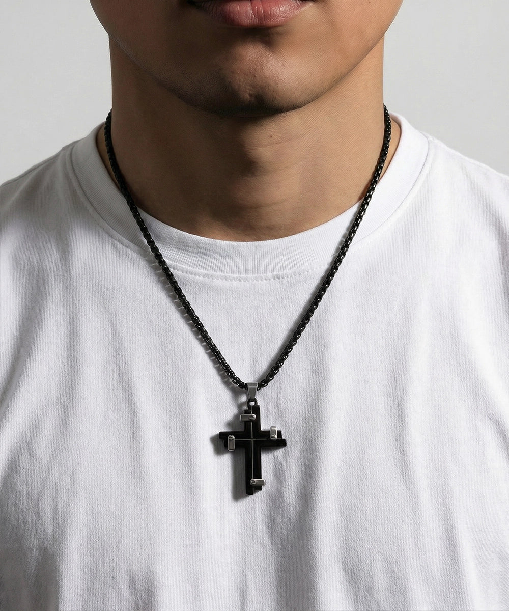 men's stainless steel cross pendant from Valliani Jewelers