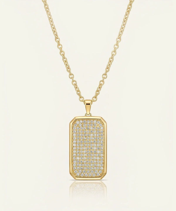 Lab-grown Diamond Dog Tag Pendant