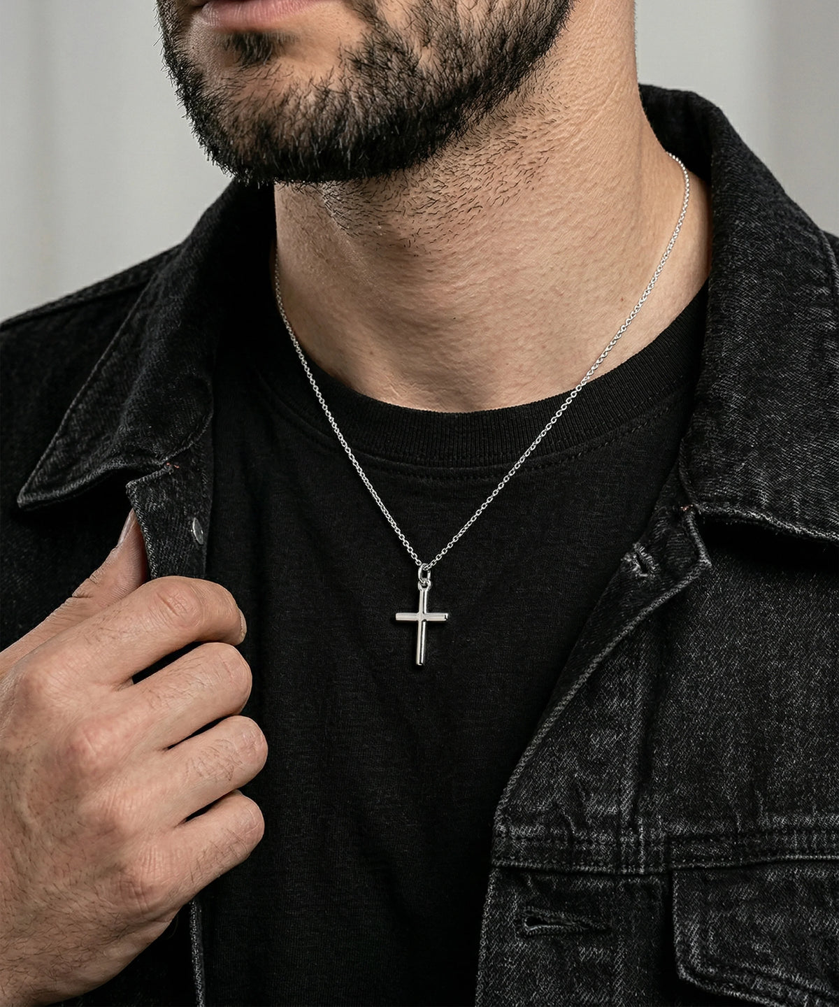 Men's silver cross pendant by