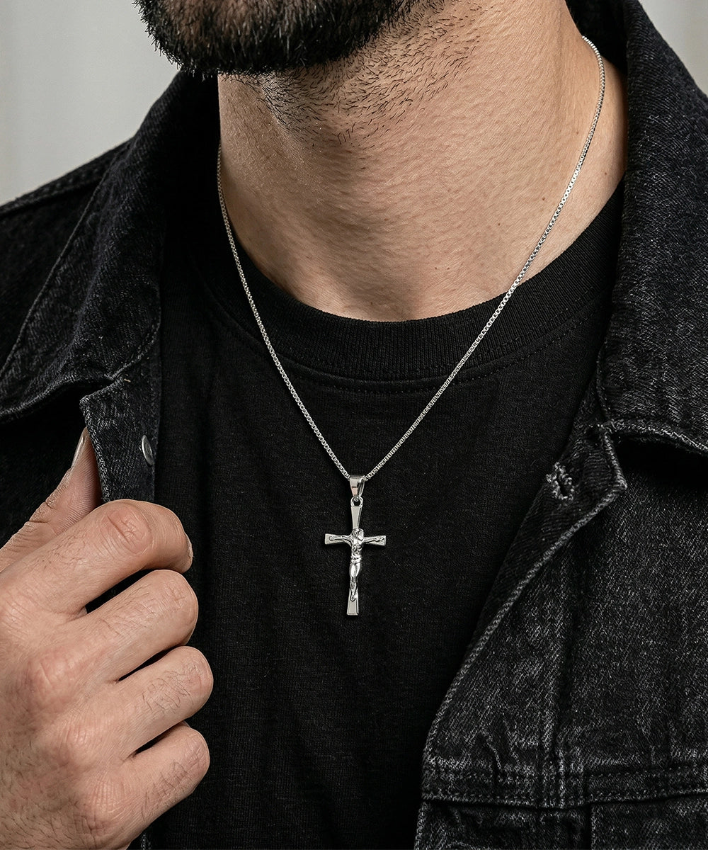 Men's silver crucifix pendant by