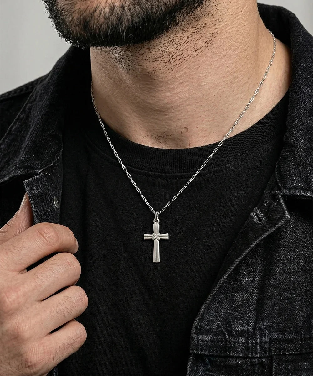Men's silver cross pendant by
