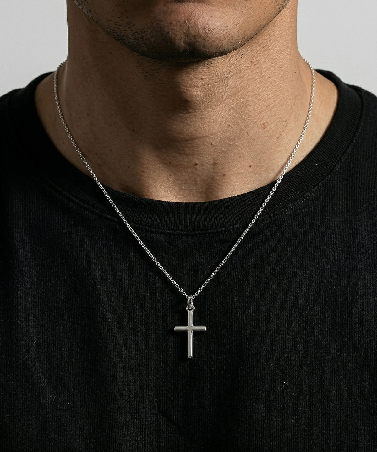Silver cross pendant for men from Valliani Jewelers