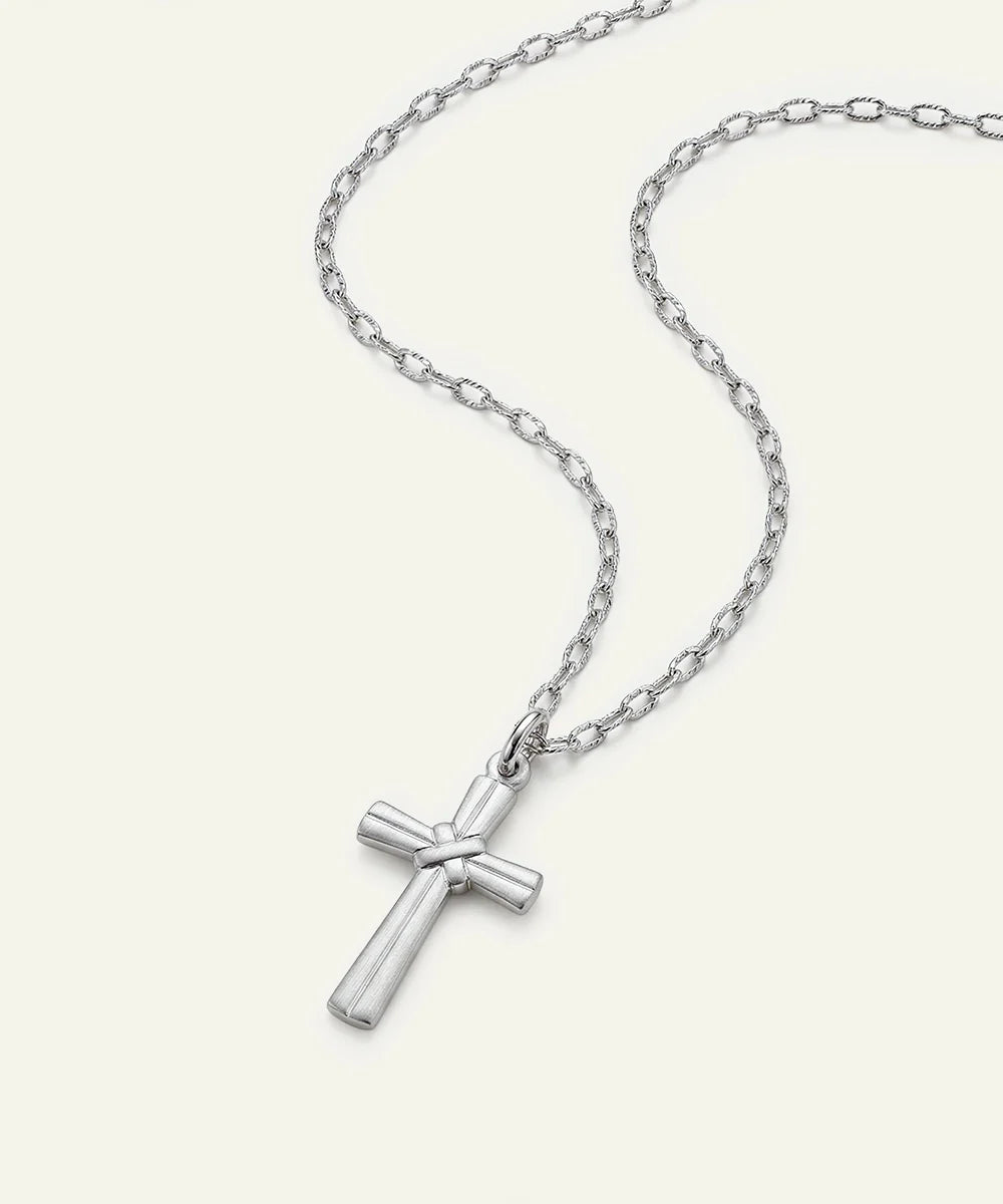 Silver cross pendant for men from Valliani Jewelers