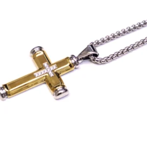 Link N Lock Cross Pendant in Stainless Steel