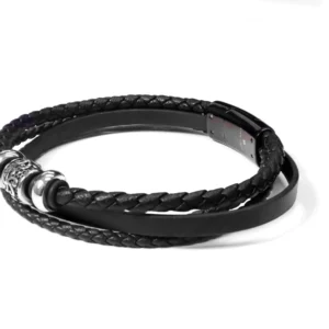 Link N Lock Leather Bracelet