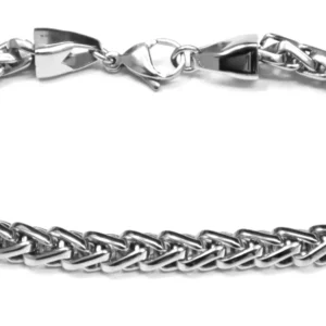 Link N Lock Cuban Bracelet in Stainless Steel - inches