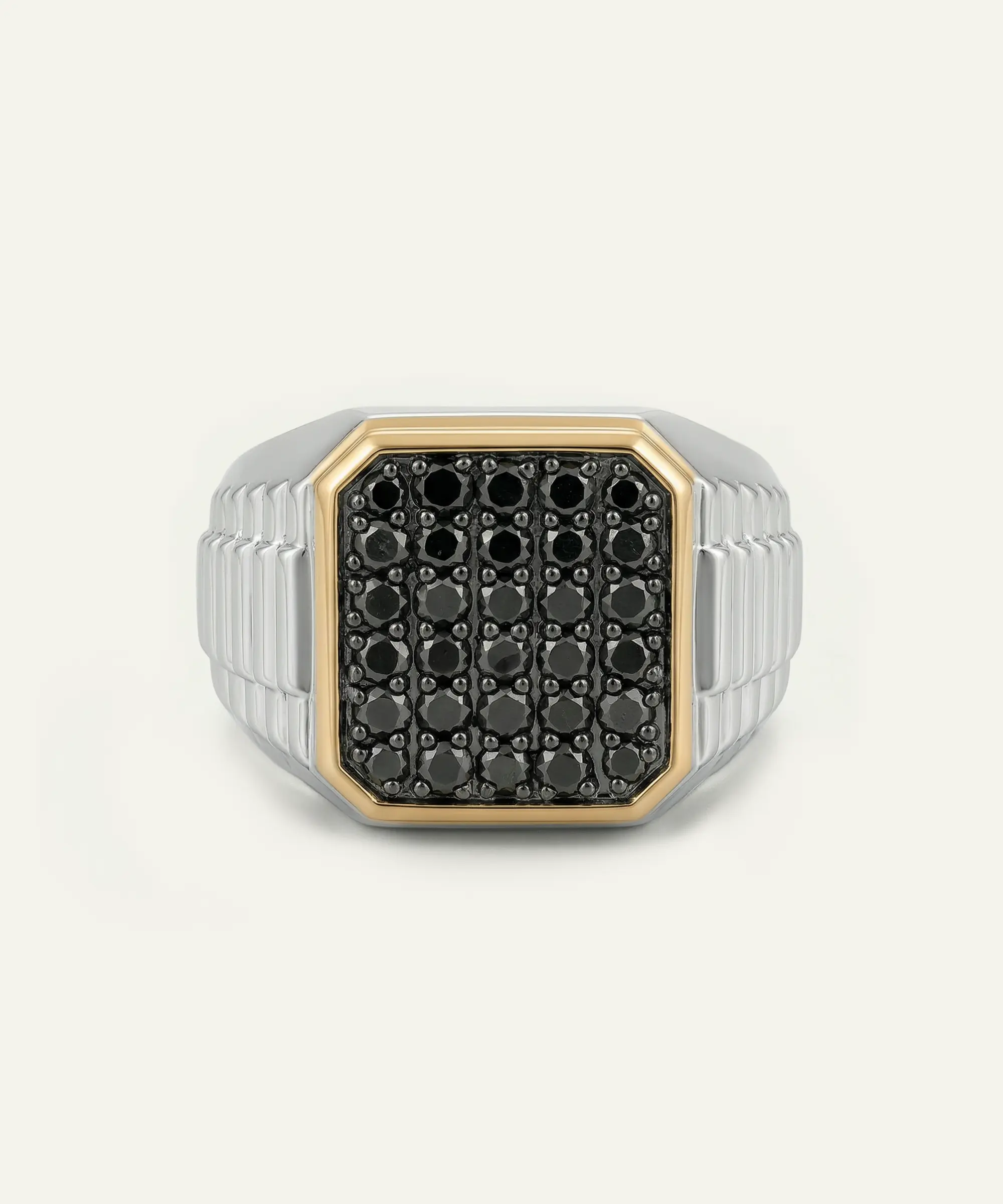 LAB GROWN SILVER MENS RING