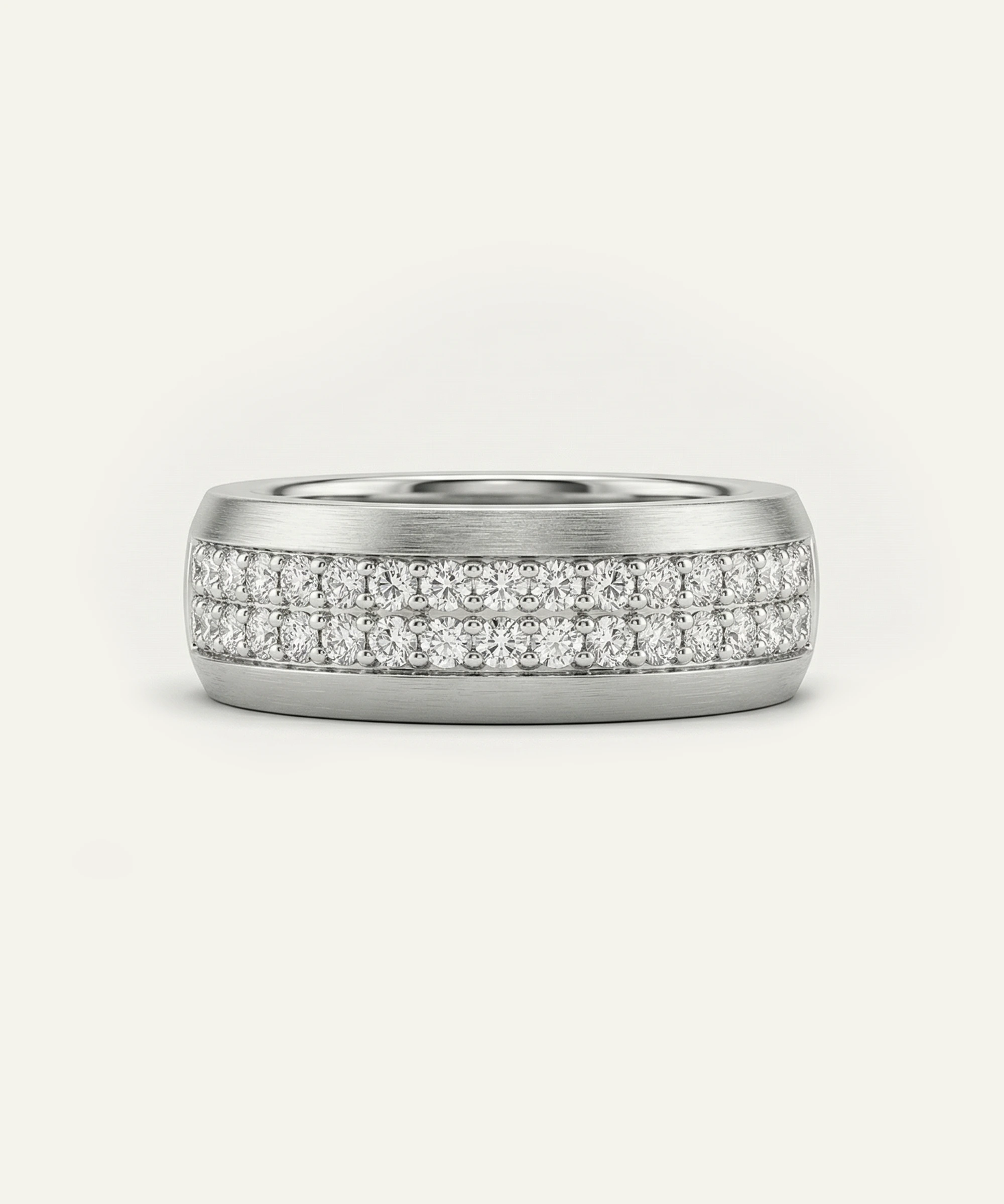 LAB GROWN SILVER 2 ROW CHANNEL BAND