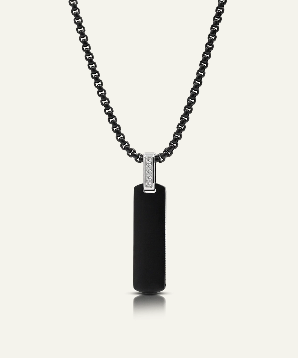 Cubic Zirconia Dog Tag Pendant