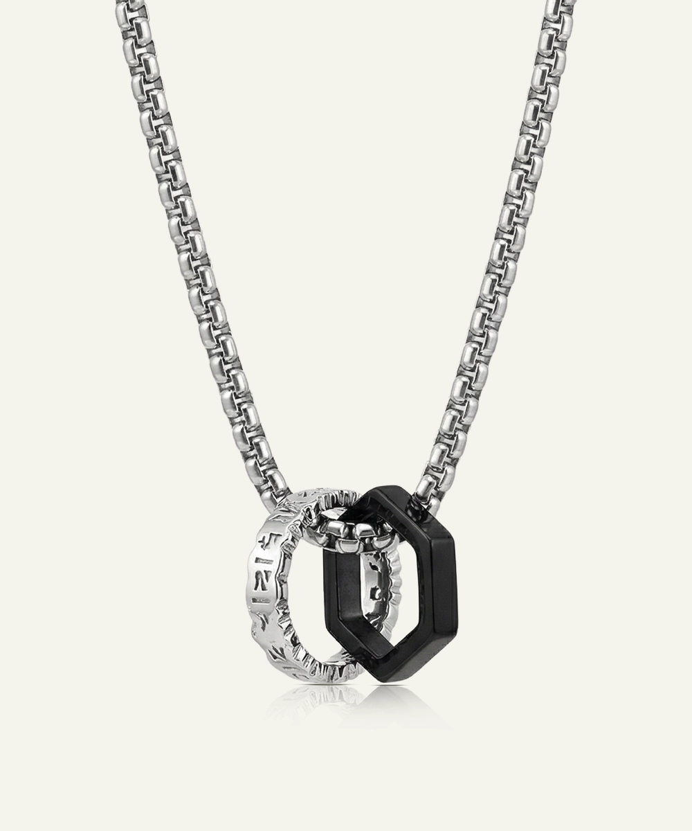 Octagon And Textured Rings Pendant