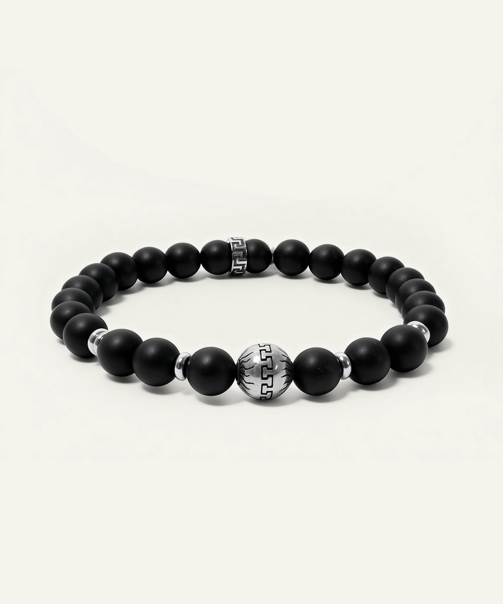 Matt Black Onyx Beads Bracelet