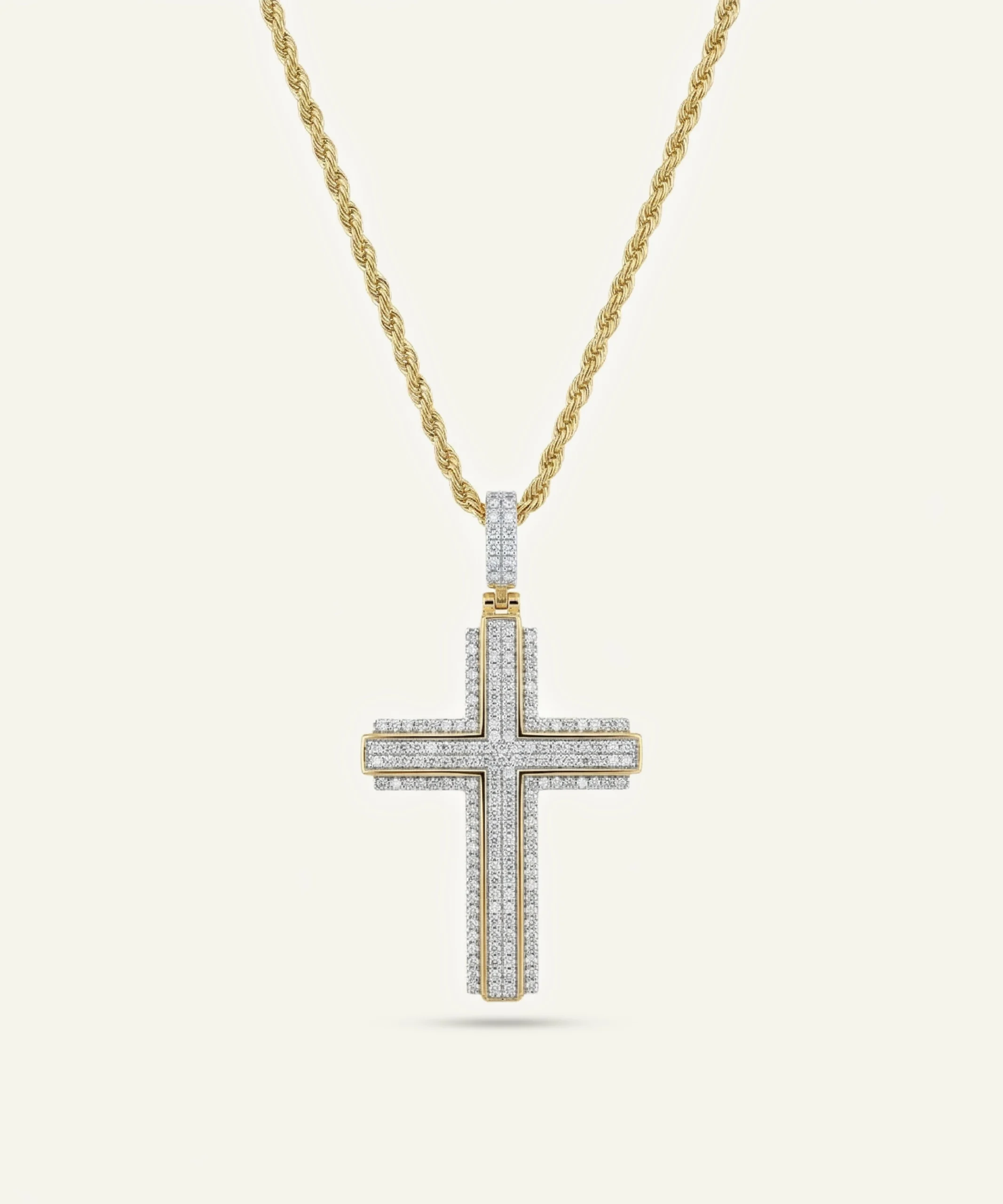 LAB GROWN SILVER CROSS PENDANT