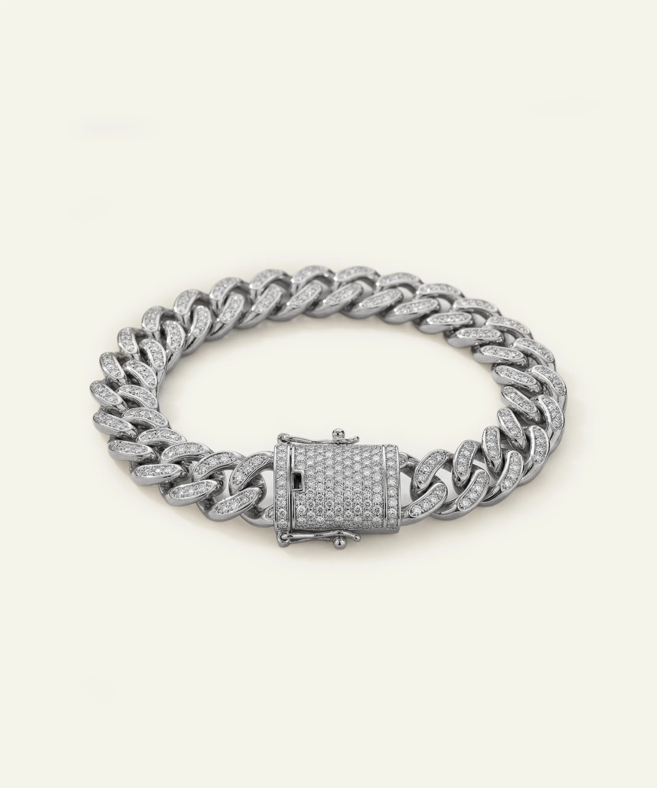 Lab Grown Silver Cuban Bracelet